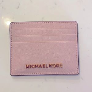 Micheal Micheal Kors pink pebbled card case